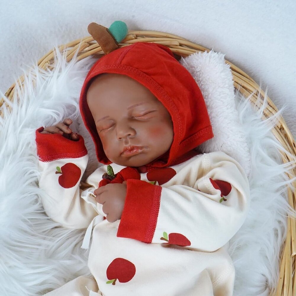 18.9in Full Silicone Reborn tan Baby Girl Dolls Lifelike 6.61LB Weight Baby